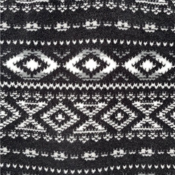Eddie Bauer Fair Isle Fleece Quarter Zip Black/White Size Medium - Picture 5 of 8